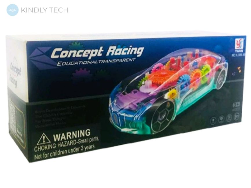 Інтерактивна електрична машинка з прозорим корпусом і музичним LED підсвічуванням Concept Racing