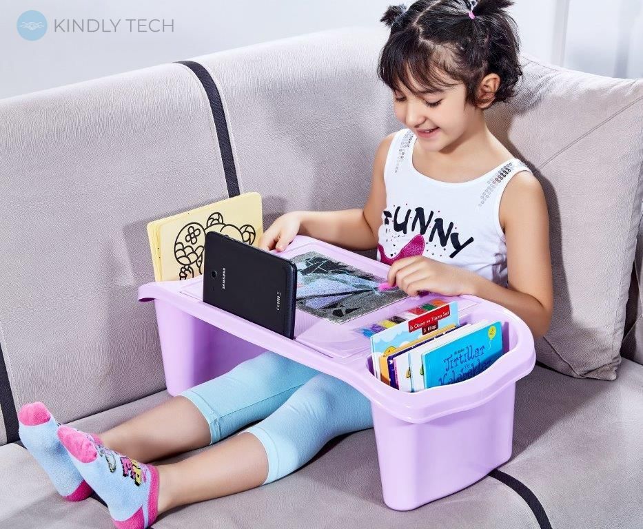 Стол-органайзер для творчества Desk Series детский пластиковый универсальный с ячейкой для стакана 52х27х19 см микс
