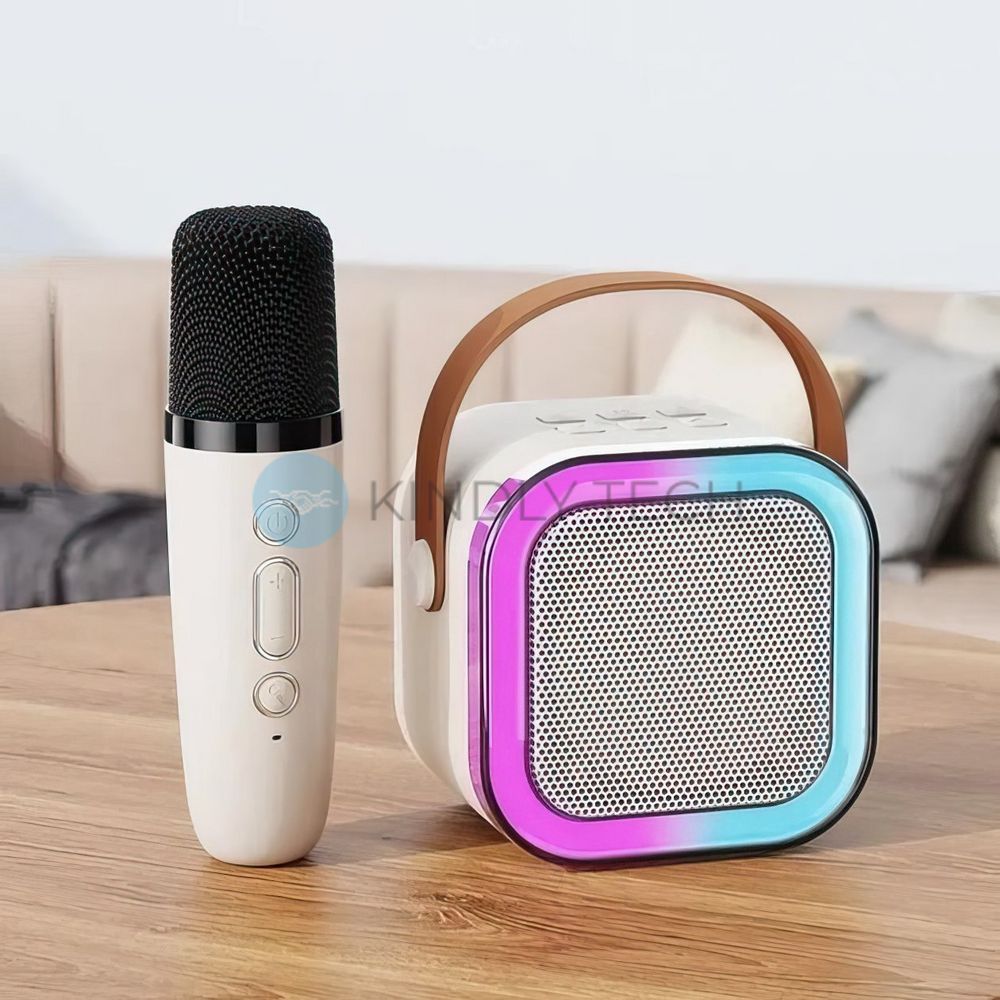 Караоке беспроводной светодиодный SPEAKER K12, на 2 микрофона