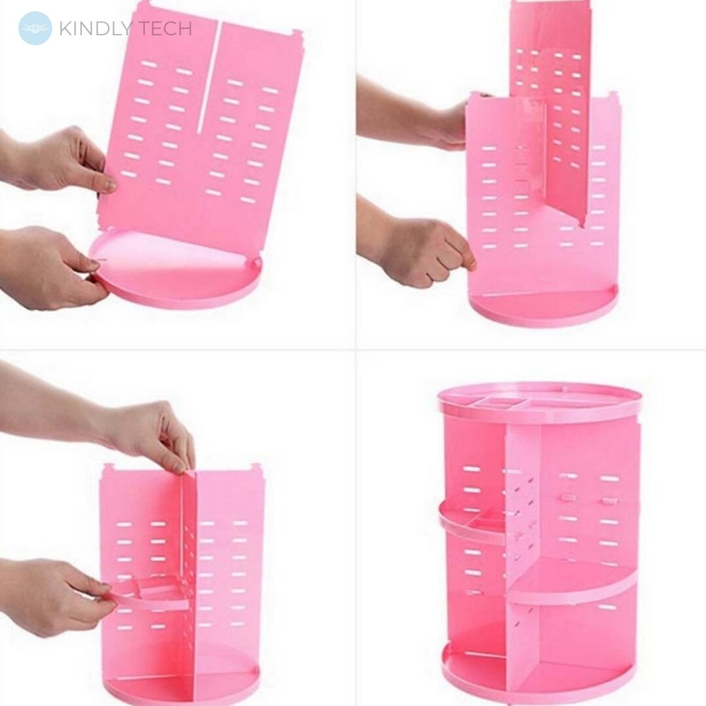 Органайзер для косметики 360 ° Rotation Cosmetic Organizer Pink