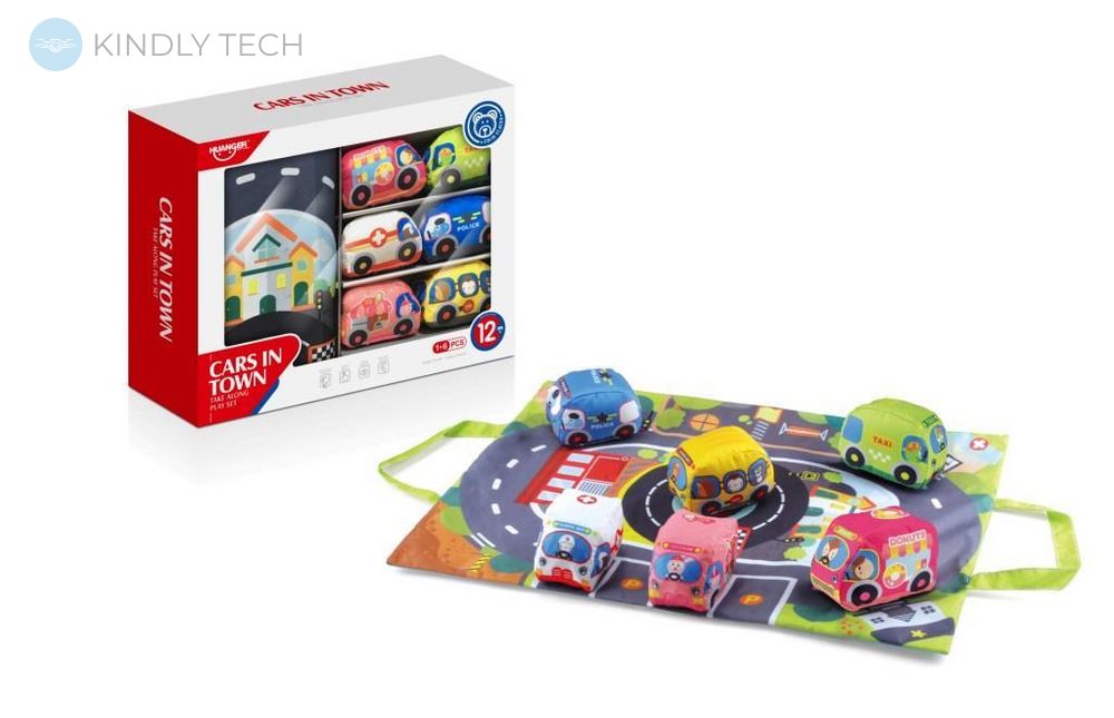 Дитячий ігровий килимок з машинками Cars In Town 2в1