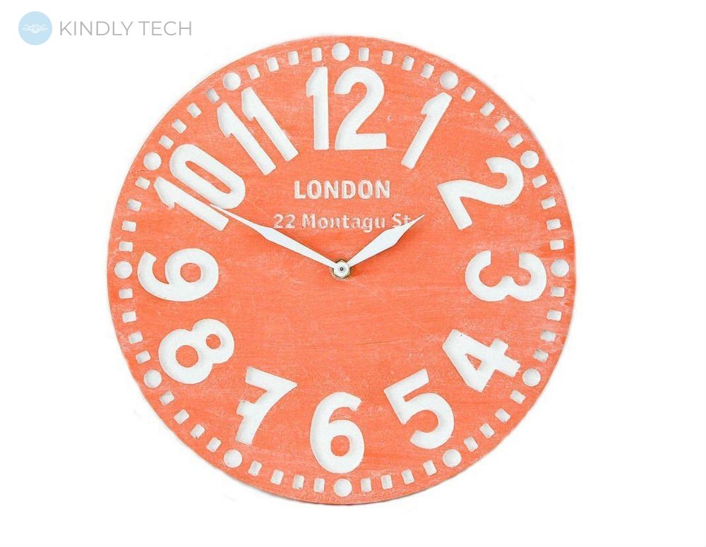Настінний годинник «Лондон» (коралові)., Коралловый