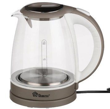 Стеклянный электрочайник Domotec MS-8113 2L 2000W Коричневый