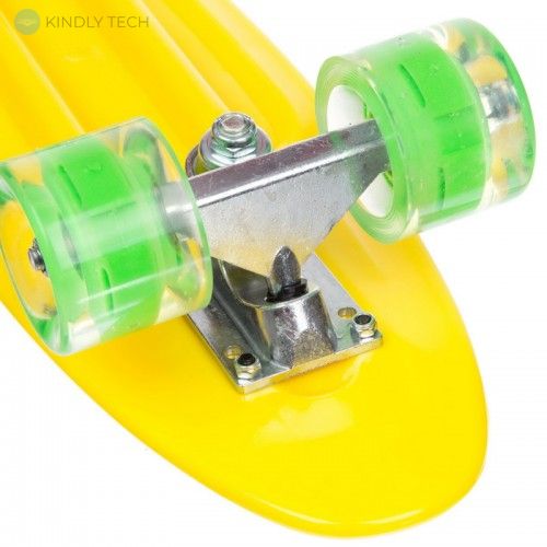 Скейт Пенни Борд (Penny Board 881) со светящимися колесами, Желтый
