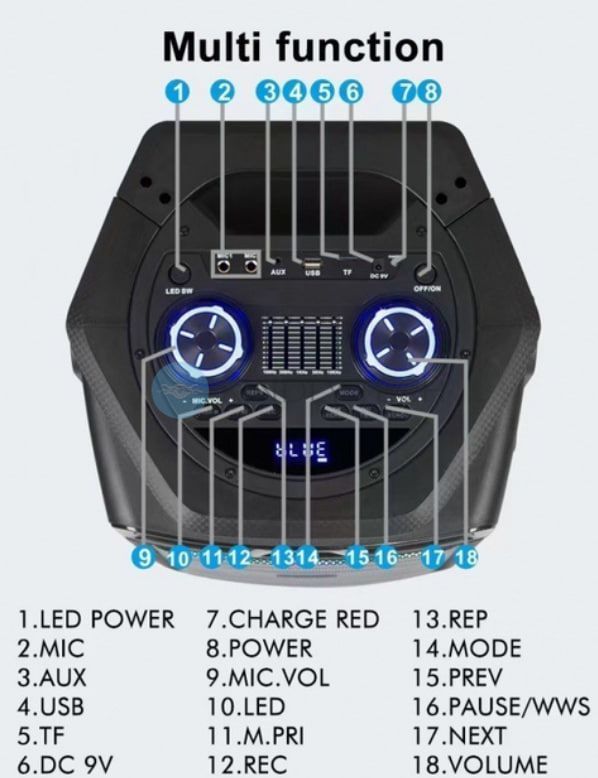 Портативная колонка KOLAV-M2102 с функцией караоке с микрофоном