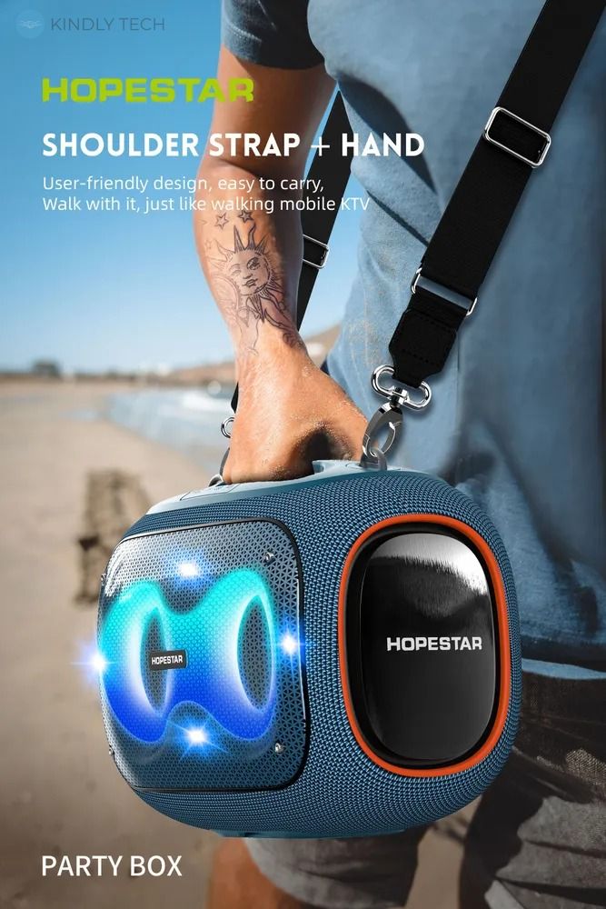 Колонка портативна Hopestar PARTYBOX, з двома мікрофонами