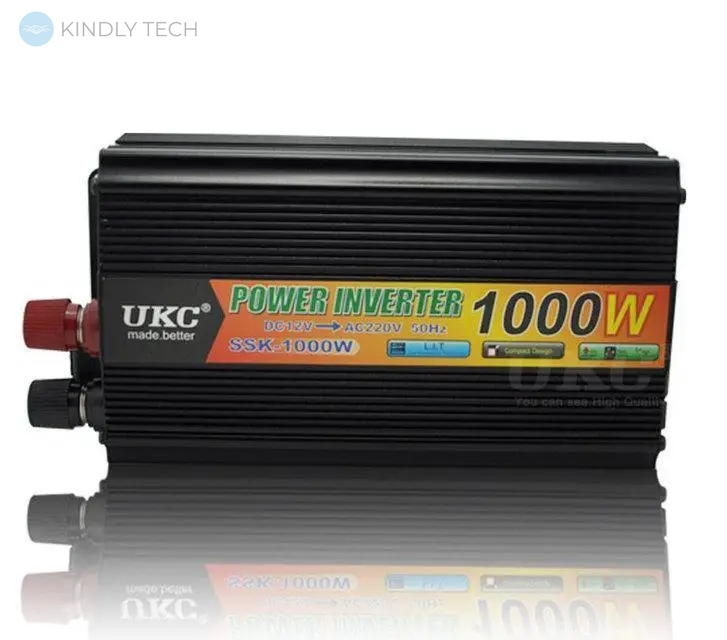 Автомобильный инвертор преобразователь напряжения UKC 12V-220V 1000W