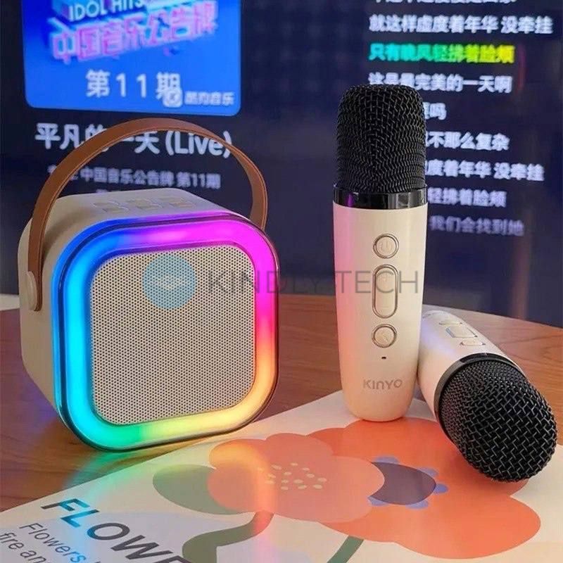 Караоке беспроводной светодиодный SPEAKER K12, на 2 микрофона