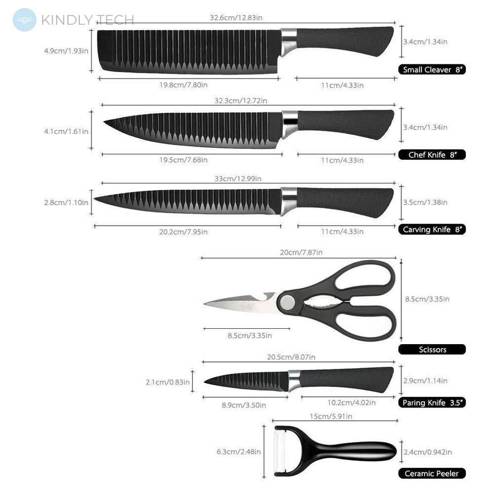 Набор ножей для кухни Zepter ZP-080, 6 Предметов
