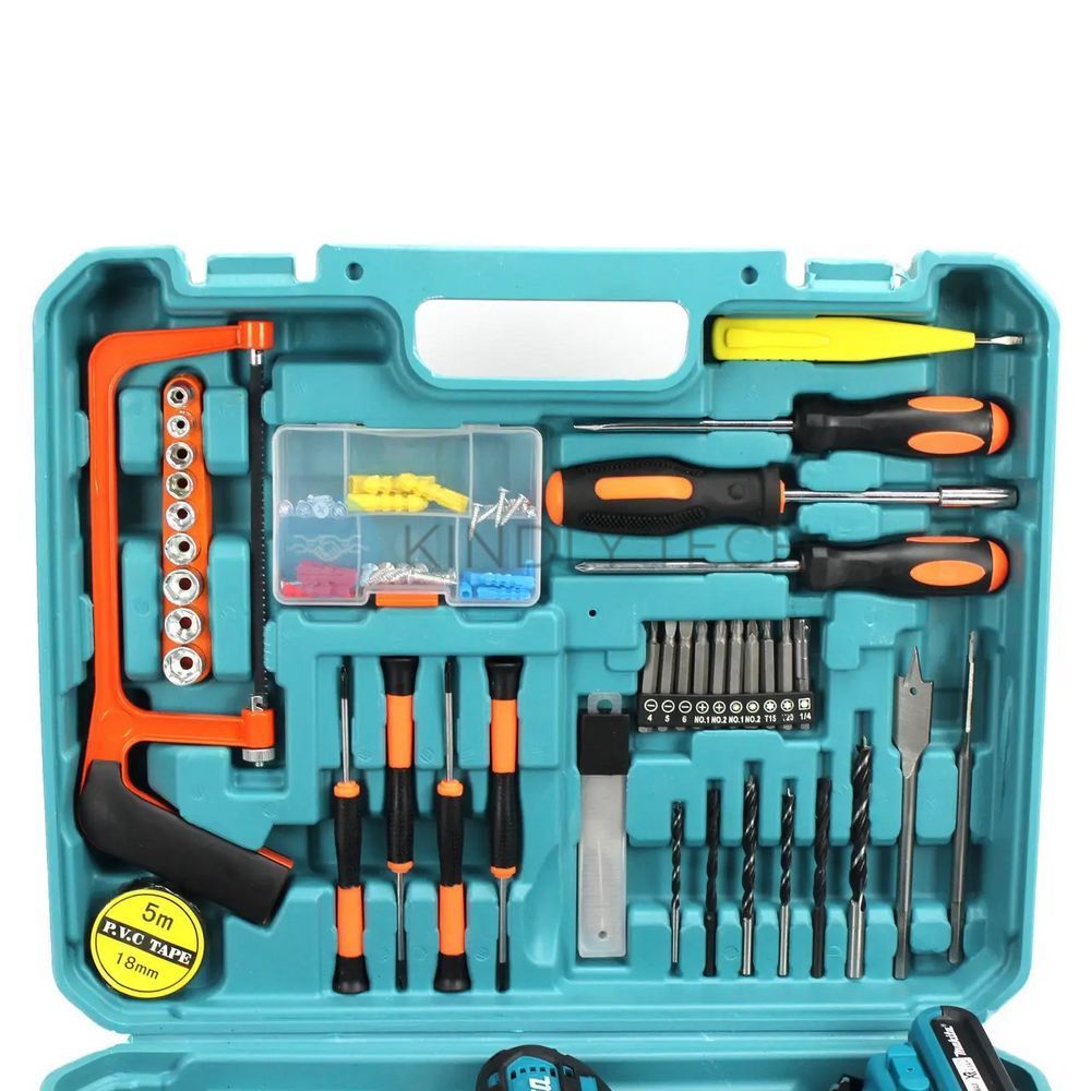 Ударний шуруповерт Makita 550DWE (24V, 4AH) з великим набором інструментів