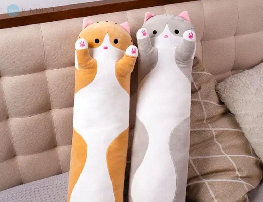 Мягкая игрушка подушка кот- обнимашка 130 см. микс