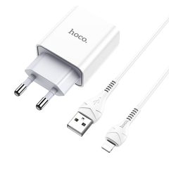 Мережевий зарядний пристрій HOCO C81A USB Asombroso + кабель Lightning