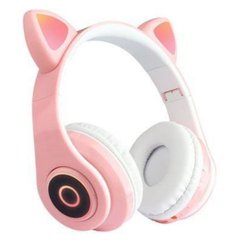Навушники бездротові LED з котячими вушками Y47, Pink