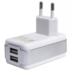 Сетевое зарядное устройство 3.0A | 2U | Micro Cable (1m) — Parmp (DUC-0178210W) White