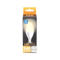 Светодиодная лампа, свеча E14 4 Вт = 30 Вт 340 люмен 3000 К теплый белый угол 220° длина 100 мм