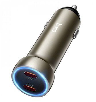 Автомобильный адаптер Car Charger 60W 2PD Hoco Z54B &mdash; Gold