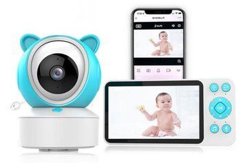 Розумна відеоняня C8 з LCD-монітором 5", Full HD 1080P, Wi-Fi та керуванням Tuya Smart