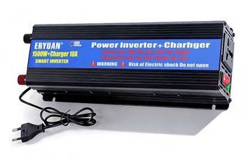 Автомобильный инвертор преобразователь напряжения 12V/24V &rarr; 220V 1500W с зарядным устройством 10A ( Power Inverter + Charger