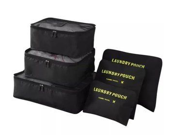 Набір дорожніх органайзеров 6 в 1 Secret Pouch Чорний