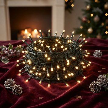 Гирлянда &laquo;Нить&raquo; RD-7132, 200 LED, 18 м, чёрный провод, тёплое белое свечение