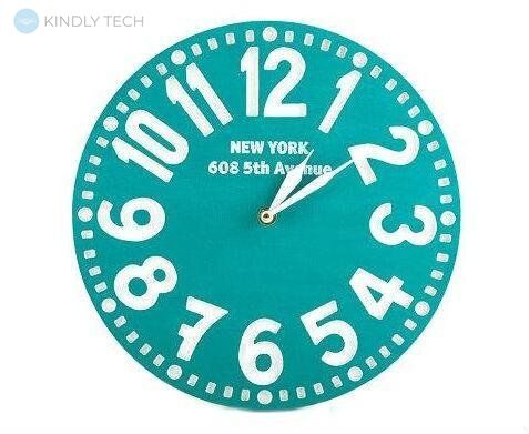 Настінний годинник «Нью-Йорк» (бірюза)., бірюзовий