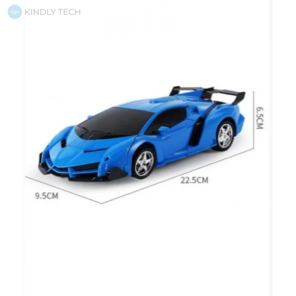 Машинка трансформер Lamborghini Robot Car Size 18 с пультом blue