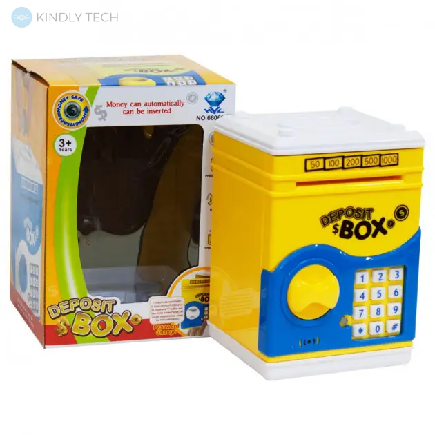 Сейф-копилка c звуковыми и световыми эффектами Deposit BOX, Yellow