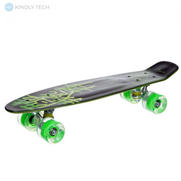 Скейт Пенни Борд (Penny Board 881) со светящимися колесами, Зелёный