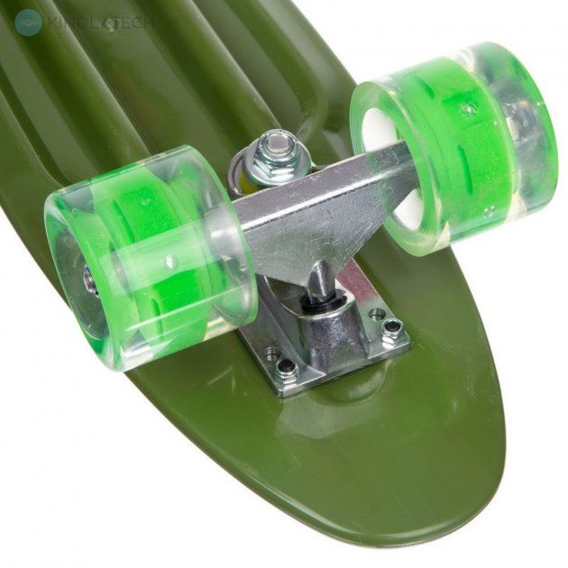 Скейт Пенни Борд (Penny Board 881) со светящимися колесами, Зелёный