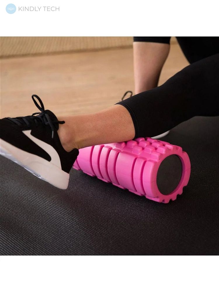 Ролик массажный для йоги, фитнеса (спины и ног) OSPORT Розовый