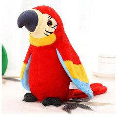 Мягкая интерактивная игрушка A-Toys Попугай - повторюшка, красный, 21 см