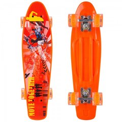 Скейт Пенни Борд (Penny Board 881) со светящимися колесами, Оранжевый