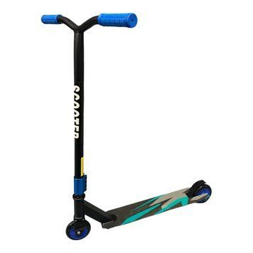 Трюковой самокат Scooter 110 мм, профессиональный экстремальный самокат для трюков, усиленная конструкция до 100 кг,Голубой