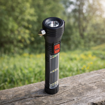 Акумуляторний ліхтар GX-8126 з LED XPG + COB, аварійним молотком і компасом