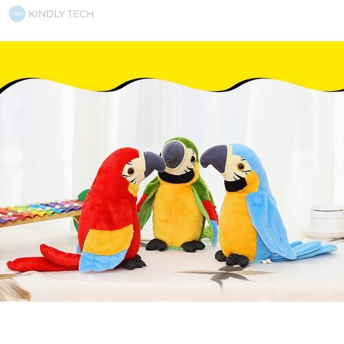М'яка інтерактивна іграшка A-Toys Папуга-повторюшка, червоний, 21 см