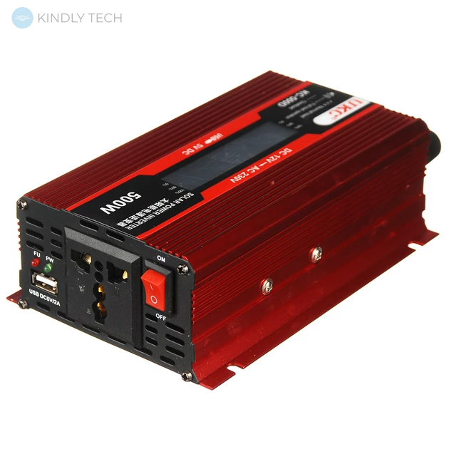 Інвертор перетворювач 12V-220V UKC KC-500D AC/DC + LCD 500W