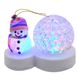 Лампа на поставке шар+снеговик новогодний RGB