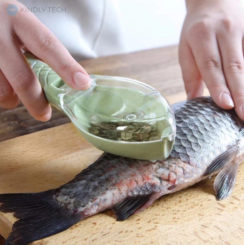 Нож для удаления рыбьей чешуи с контейнером, чистилка для рыбы