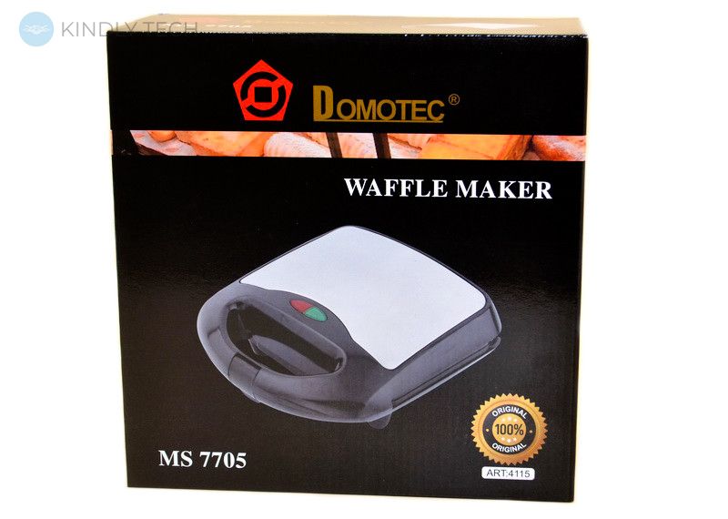 Електрична вафельниця з антипригарним покриттям Domotec MS-7705 /750 Вт