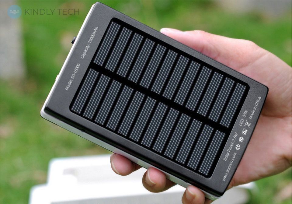 Портативна батарея Smart Solar PowerBank на сонячній батареї 12000 mAh